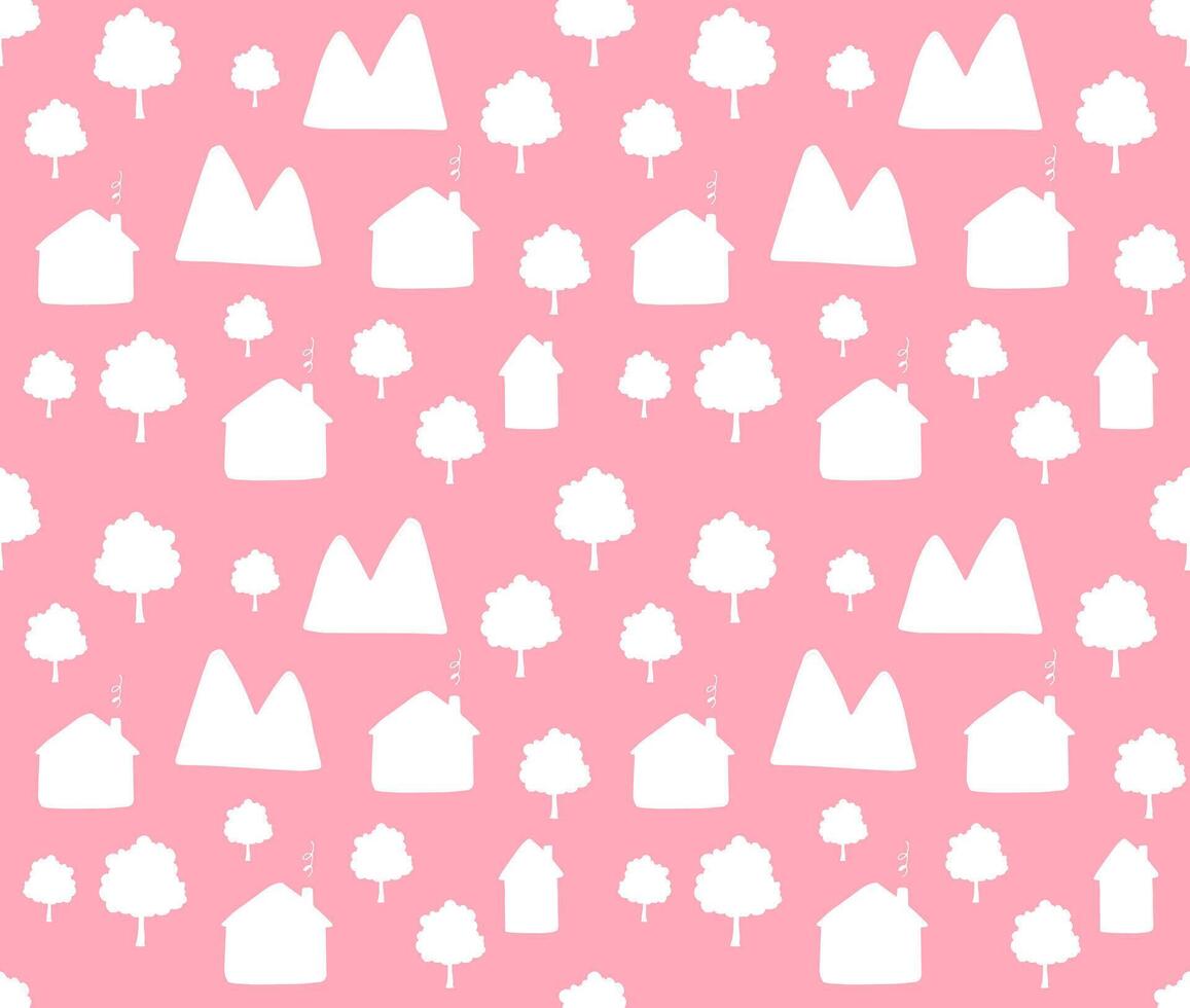 Seamless pattern of color sketch country vector