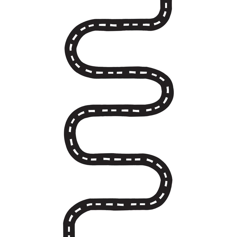 Hand drawn doodle sketch gray childish road vector