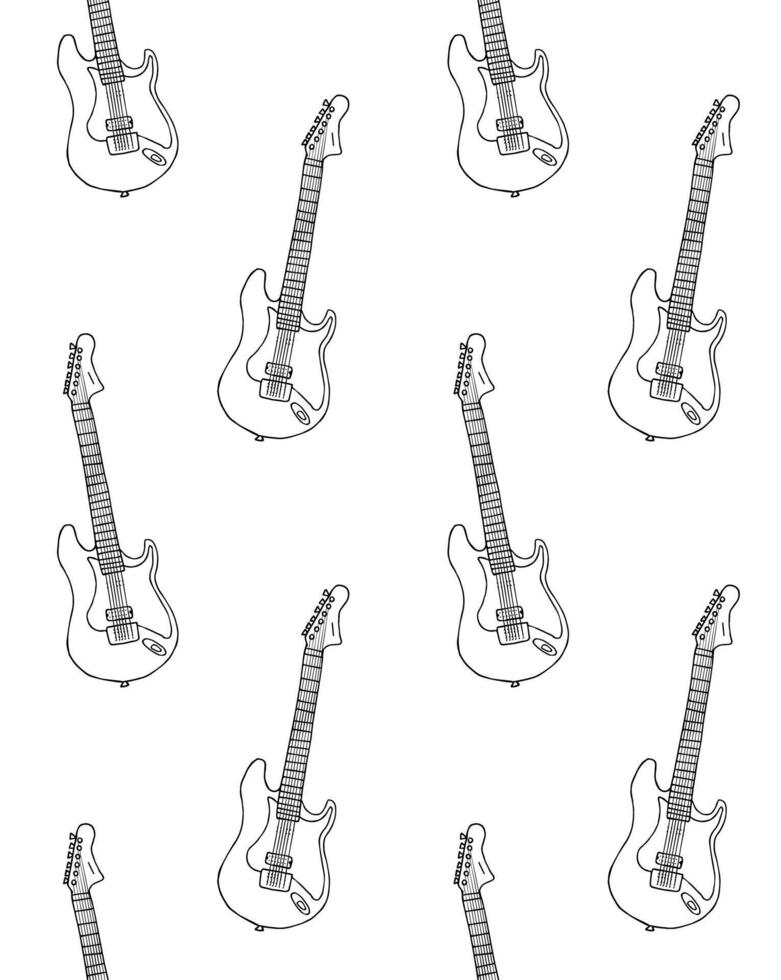 Seamless pattern of electronic guitar vector