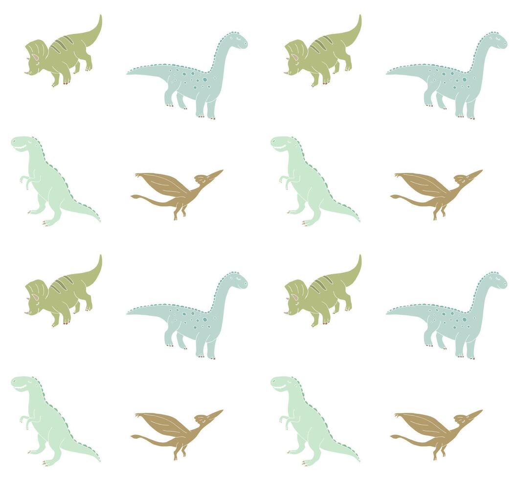 Seamless pattern of dinosaur vector
