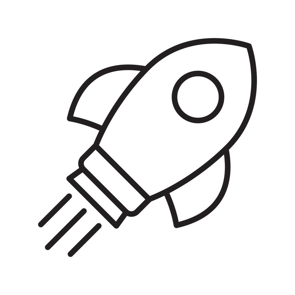 Rocket line icon. Flying rocket icon. vector