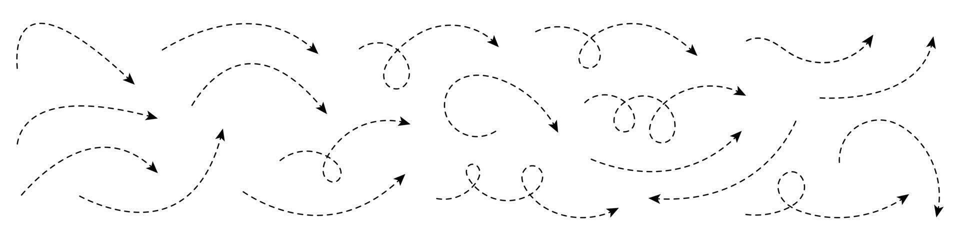 Curved dotted arrow. vector