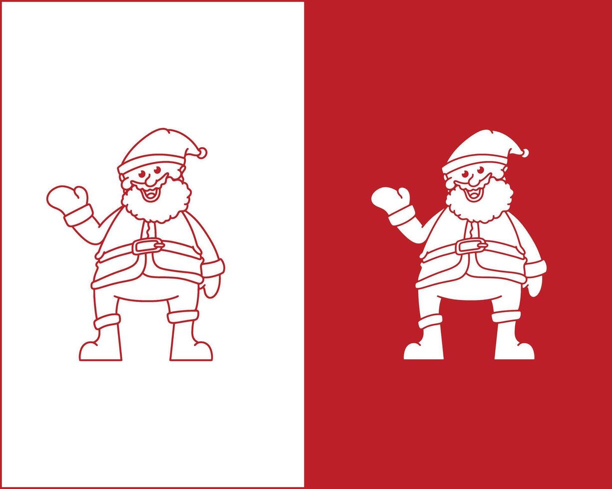 Santa Claus Cartoon Icon and Illustration for Christmas Branding. Merchandise TShirts Posters Holiday Logos Web Design and Festive Themed Projects vector