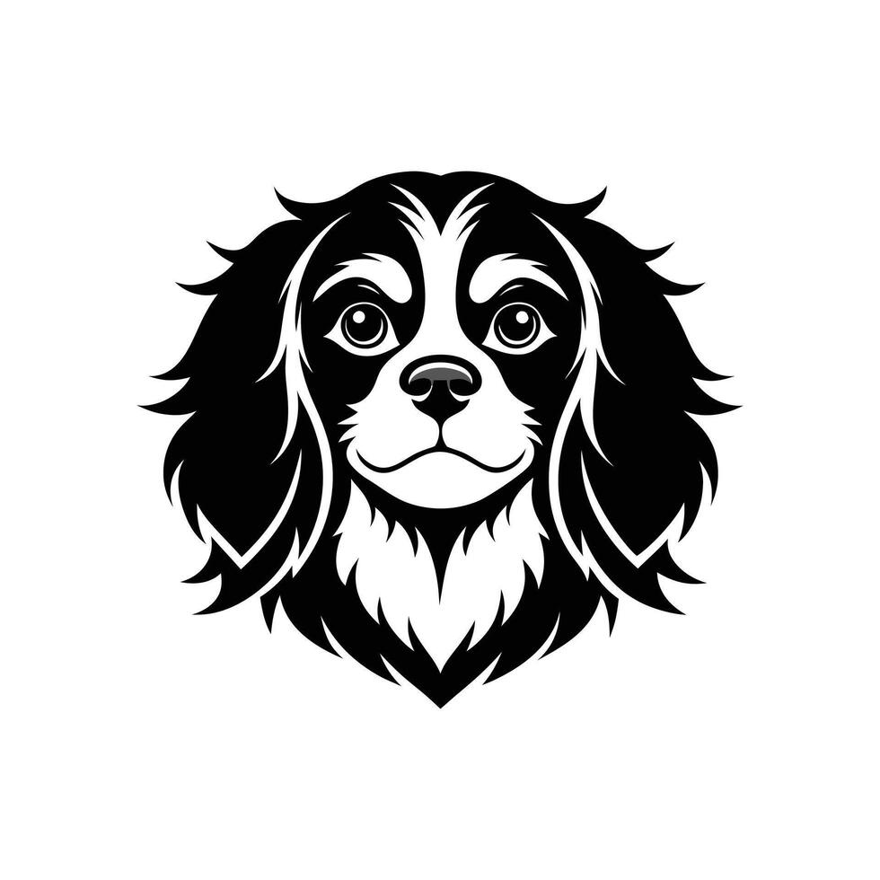 Royal King Charles Cavalier Silhouette for Pet Care and Wellness Services vector