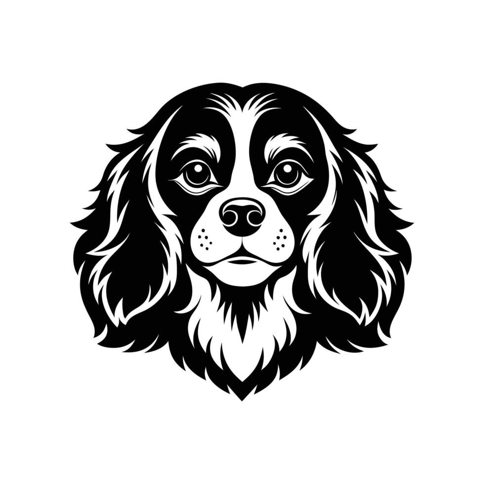 Elegant King Charles Cavalier Silhouette for Luxury Pet Grooming Logos vector