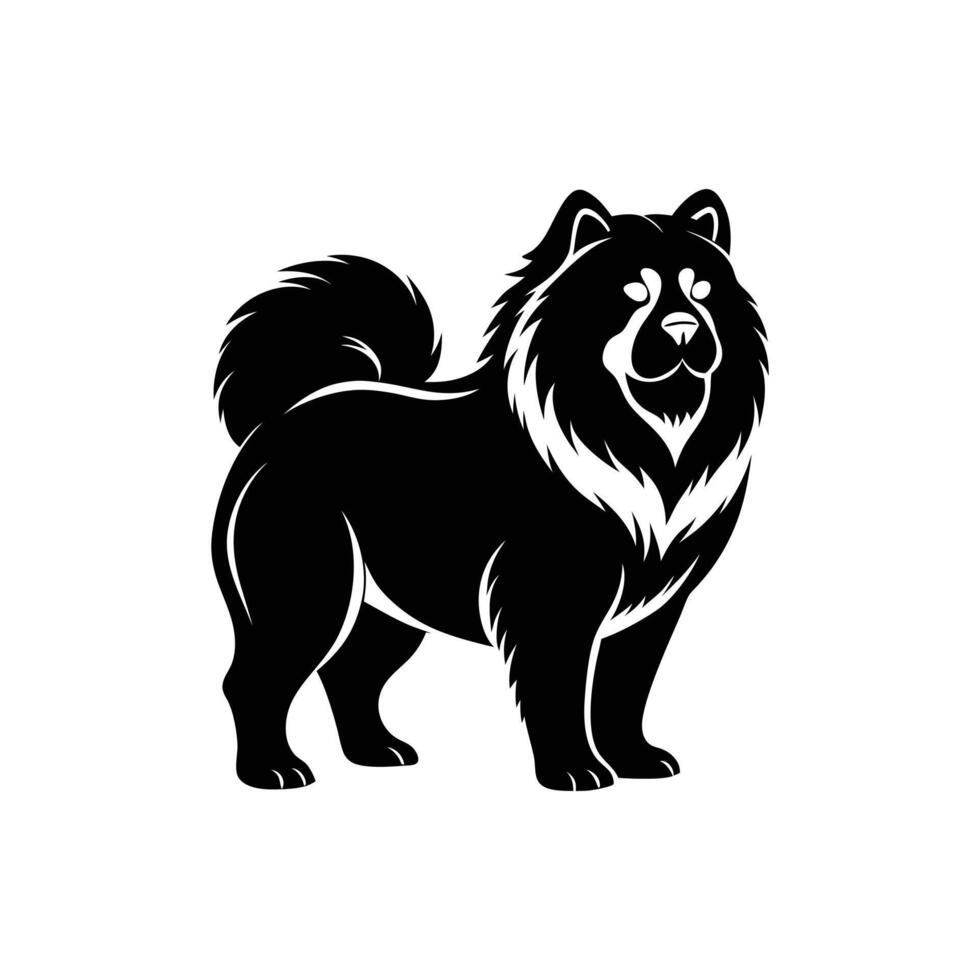Bold Chow Chow Silhouette for Professional Dog Training Service Logos vector