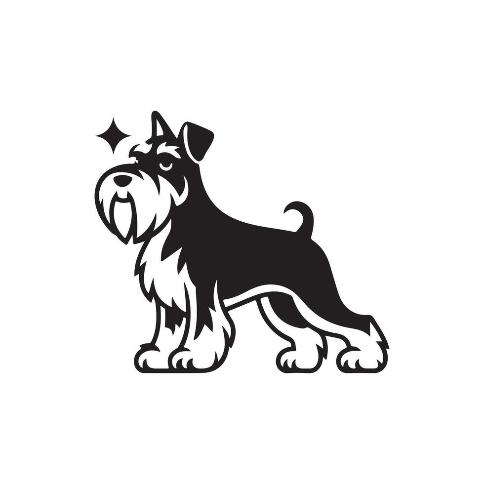 Elegant Schnauzer Silhouette for Boutique Pet Grooming and Training Services vector