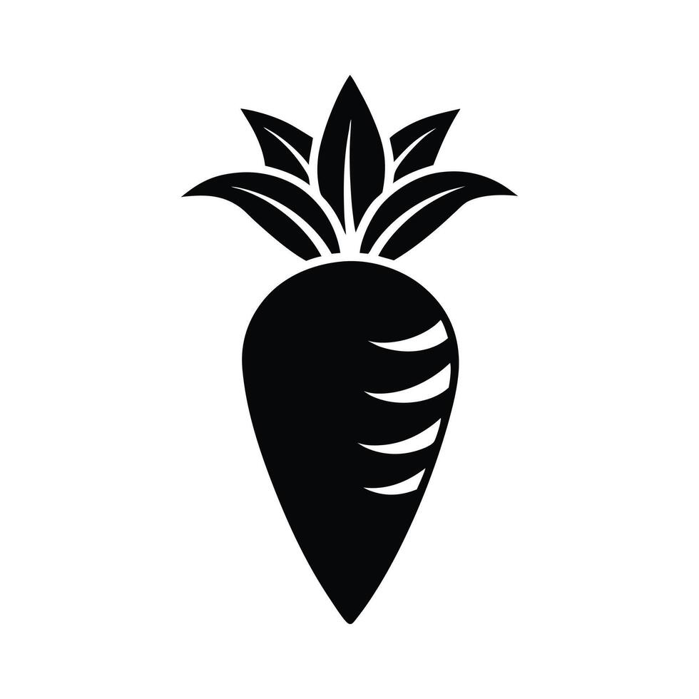 Crunchy Carrot Silhouette for Local Farmers' Market Branding Logos vector