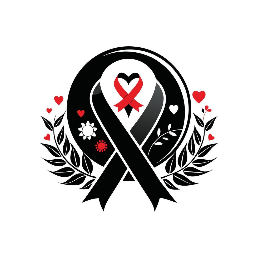 Elegant World AIDS Day Ribbon for Awareness Event Branding vector