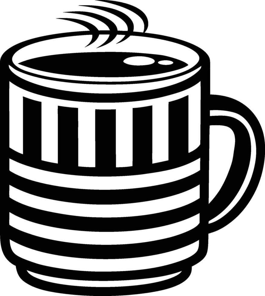 Steaming Coffee Mug Silhouette for Warm, Inviting Coffee Shop Logos vector