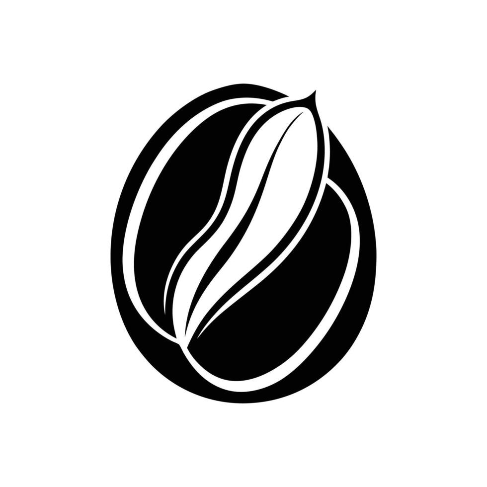 Organic Coffee Bean Silhouette for Eco-Friendly Coffee Shop Branding vector