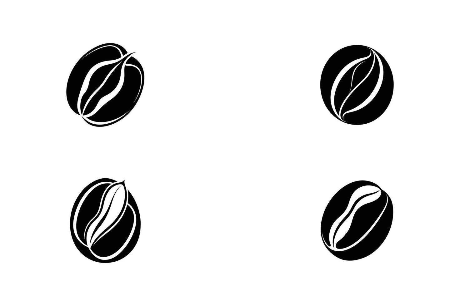 set of Stylish Coffee Bean Silhouette for Modern Coffeehouse Logo Designs vector