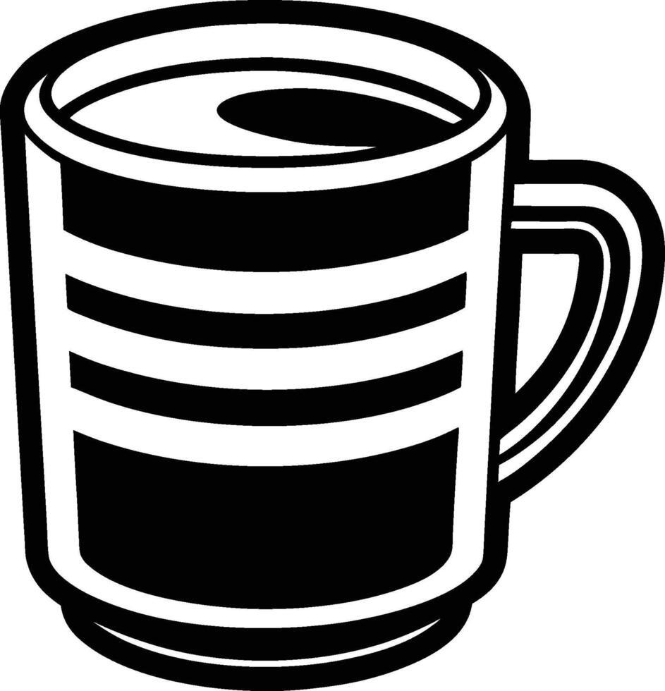 Bold Coffee Mug Silhouette for Craft Coffee and Beverage Branding vector