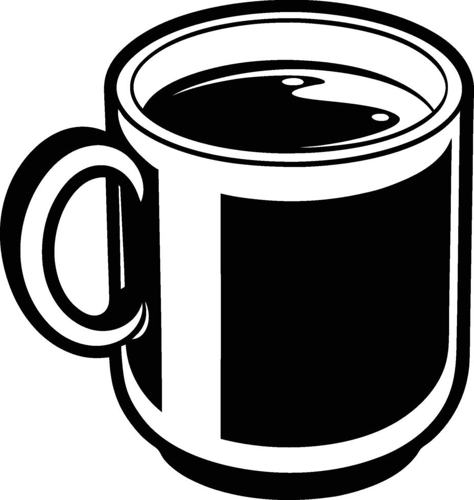 Elegant Coffee Mug Silhouette for High-End Cafe Logo Design vector