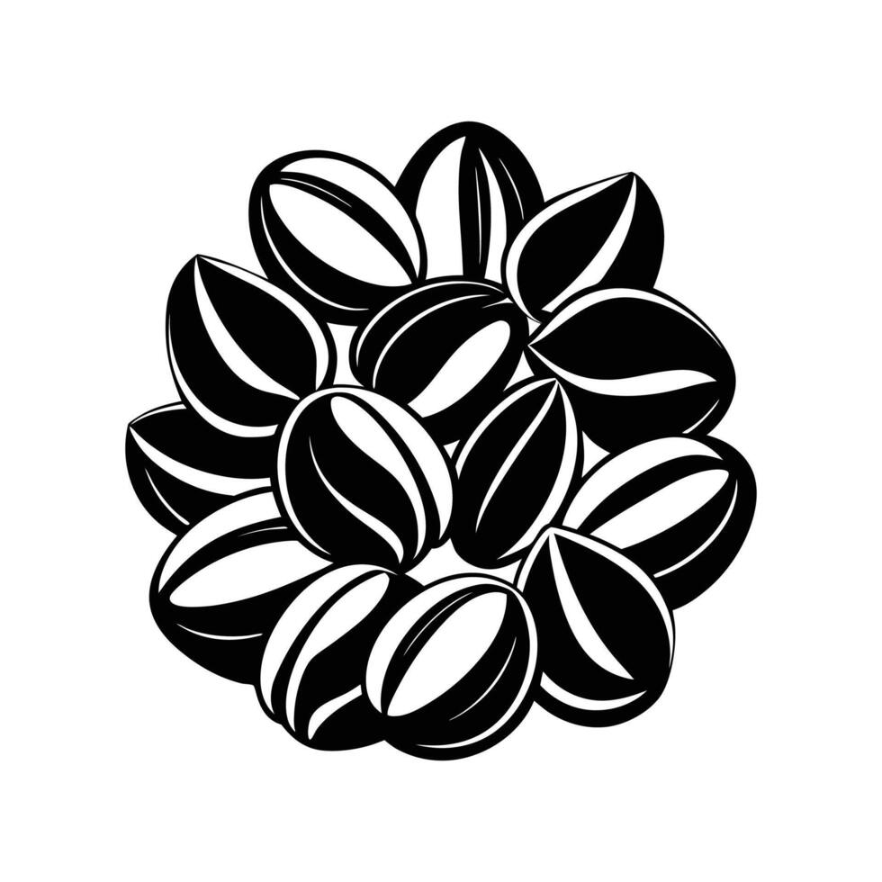Freshly Brewed Coffee Bean Silhouette for Gourmet Coffee Shops vector