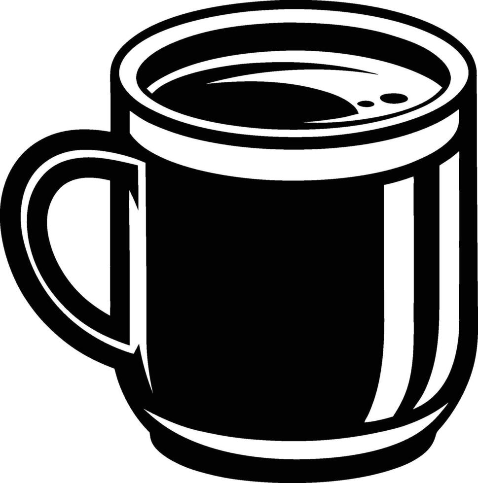 Simple Coffee Mug Silhouette for Local Coffee Shop Branding vector