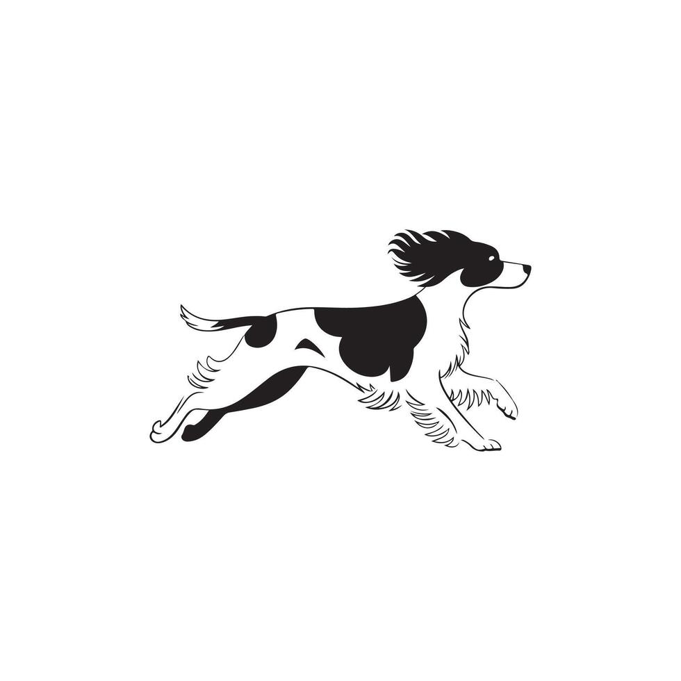 Loyal English Springer Spaniel Silhouette for High-End Dog Training Logos vector