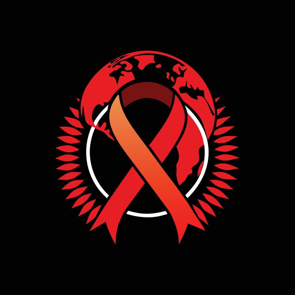 Strong AIDS Awareness Silhouette for Global Health Organization Logos vector