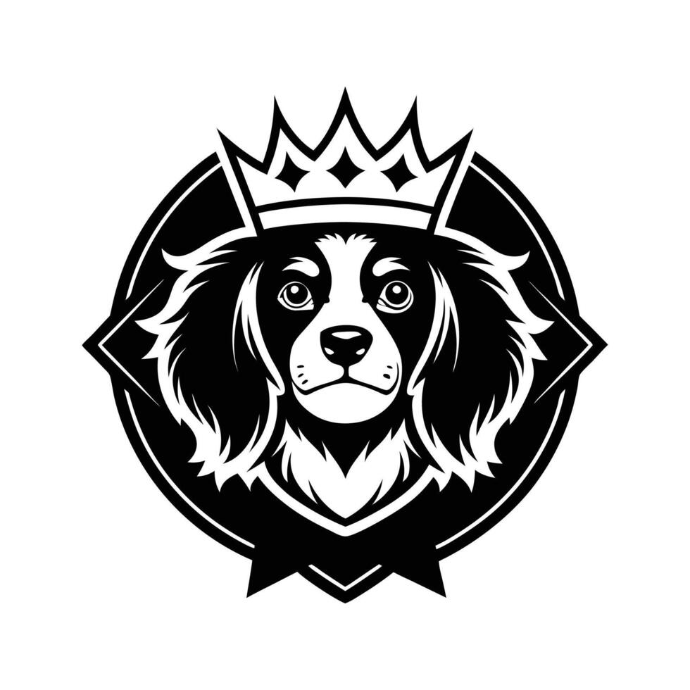 Royal King Charles Cavalier Silhouette for Premium Dog Care Service Logos vector