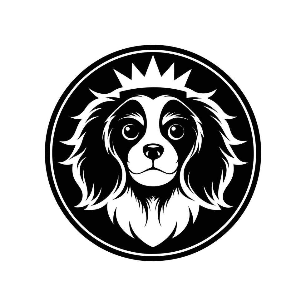 Charming King Charles Cavalier Silhouette for Family-Oriented Pet Business Branding vector