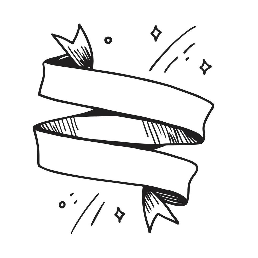 black and white ribbon vector