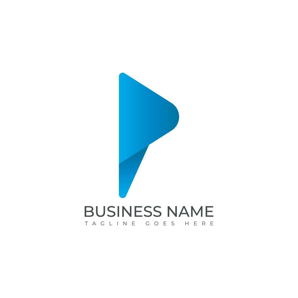 Initial letter P gradient logo design vector