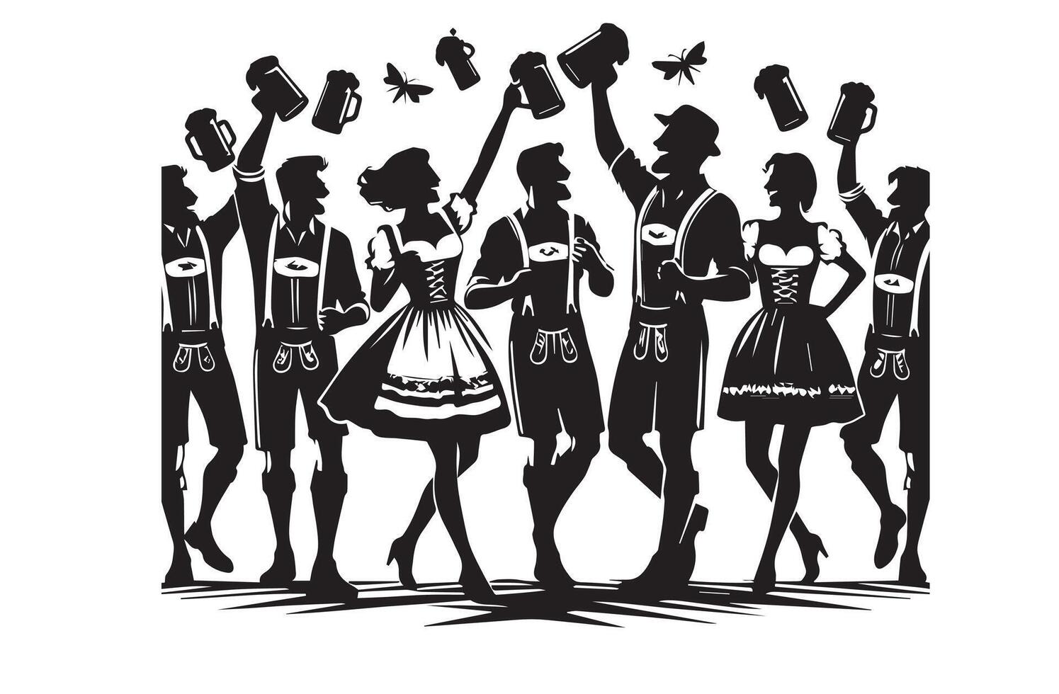 oktoberfest black silhouette vector