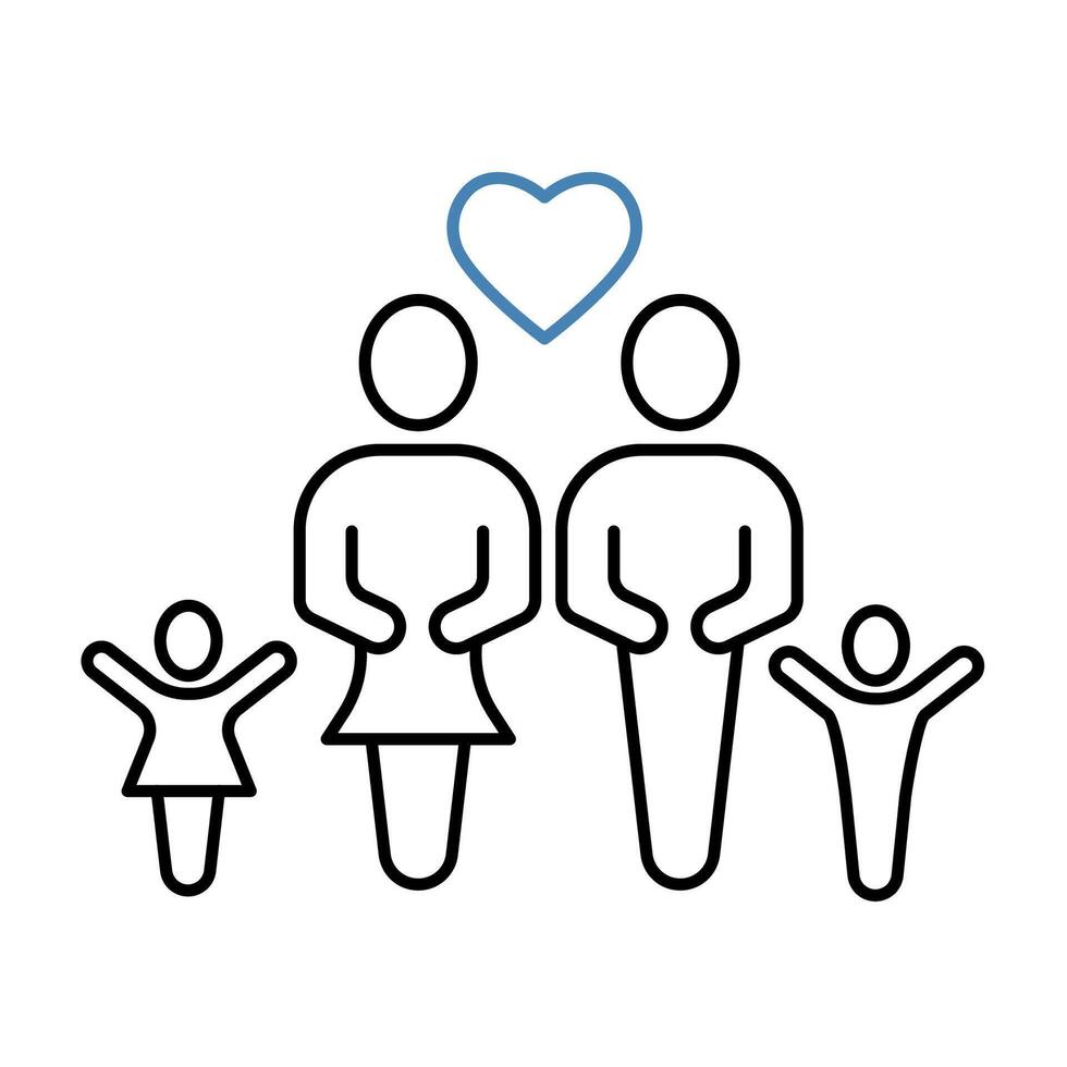 family concept line icon. Simple element illustration. family concept outline symbol design. vector
