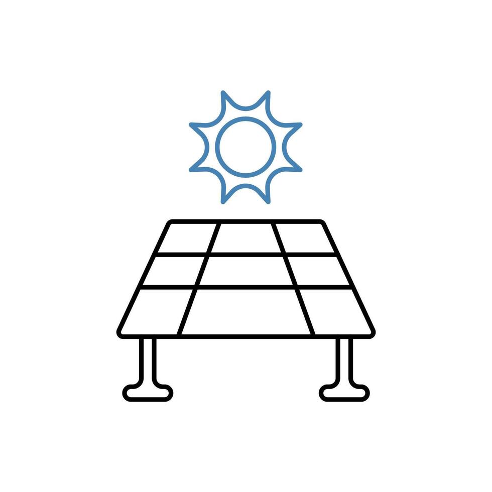 solar panel concept line icon. Simple element illustration. solar panel concept outline symbol design. vector