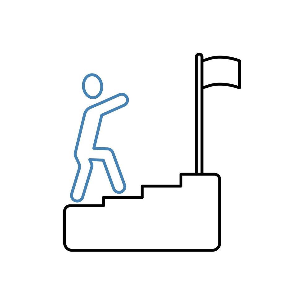 steps concept line icon. Simple element illustration. steps concept outline symbol design. vector