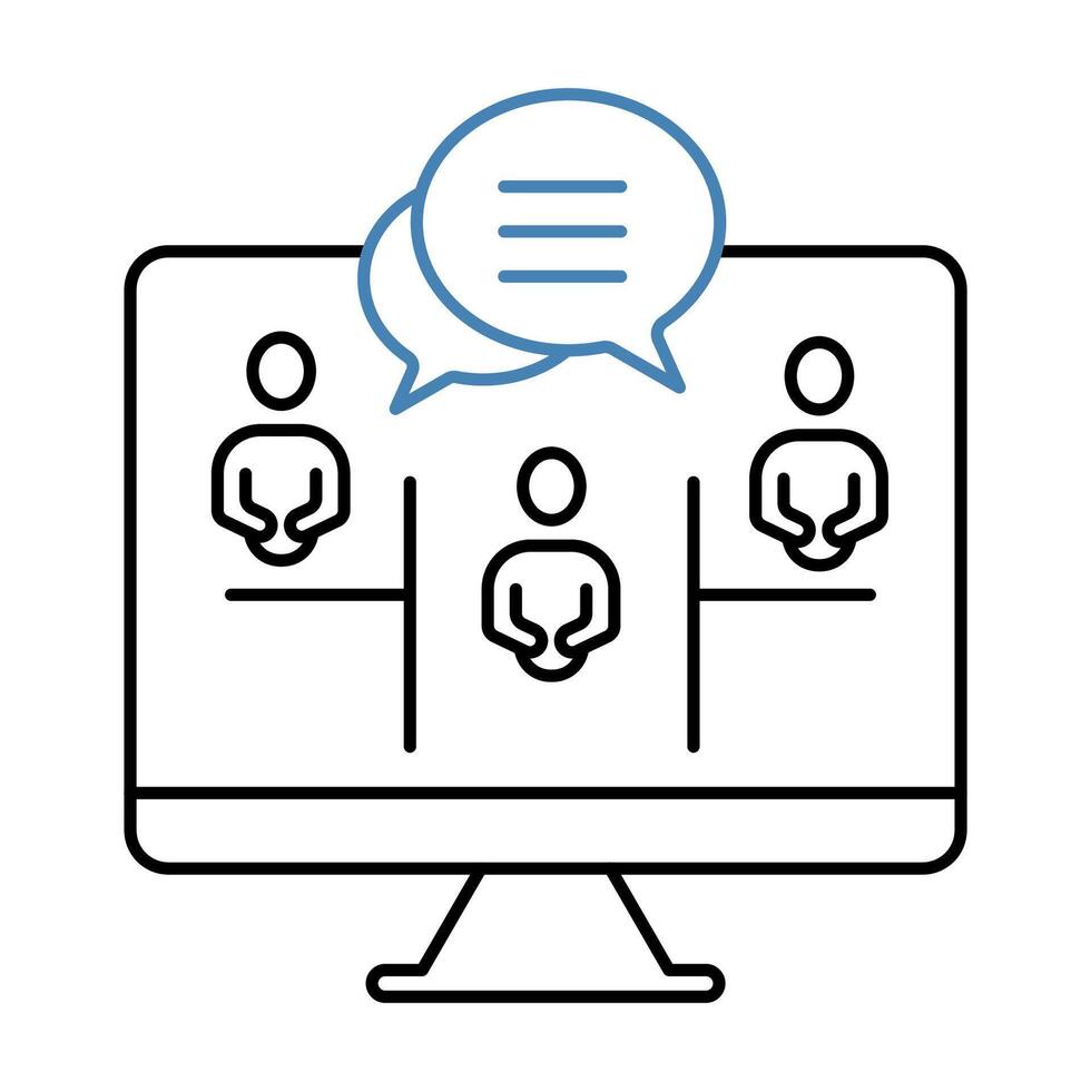 online meeting concept line icon. Simple element illustration. online meeting concept outline symbol design. vector