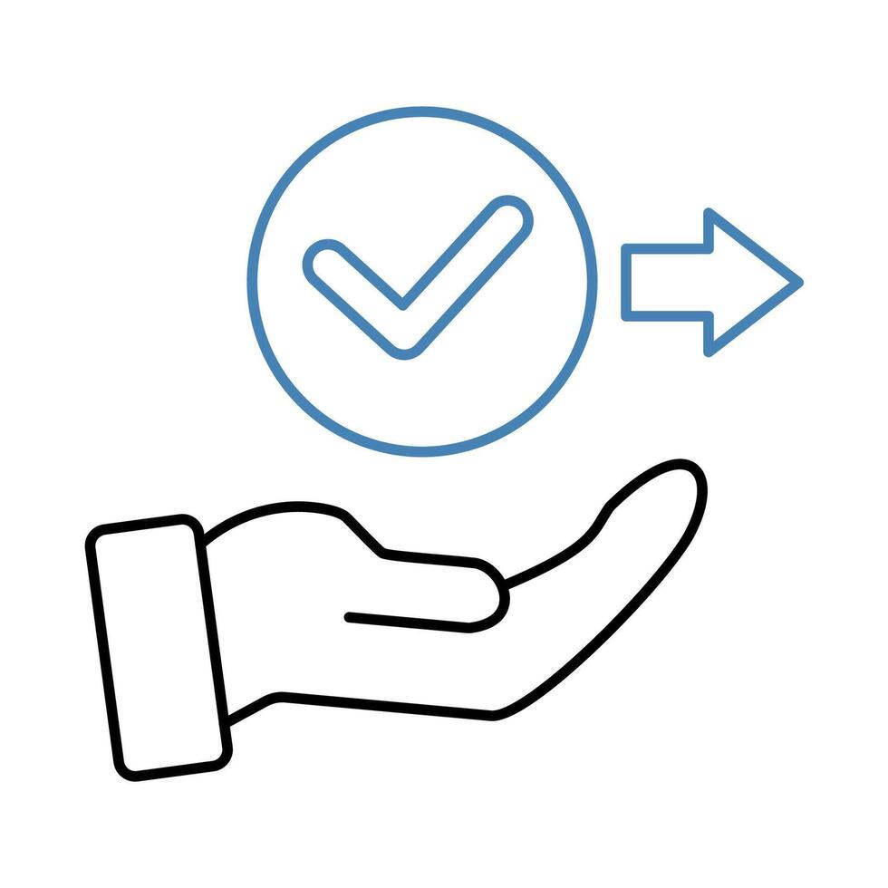 give permission concept line icon. Simple element illustration. give permission concept outline symbol design. vector