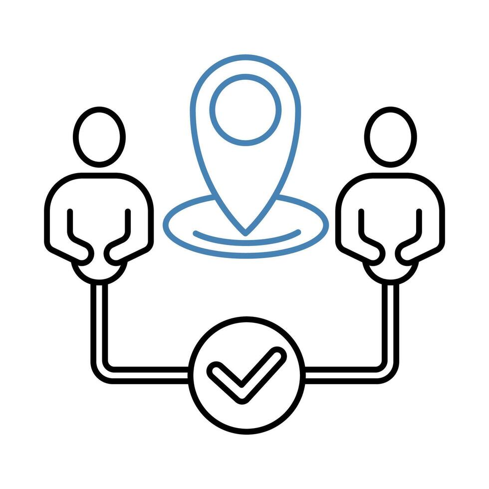 meeting location concept line icon. Simple element illustration. meeting location concept outline symbol design. vector