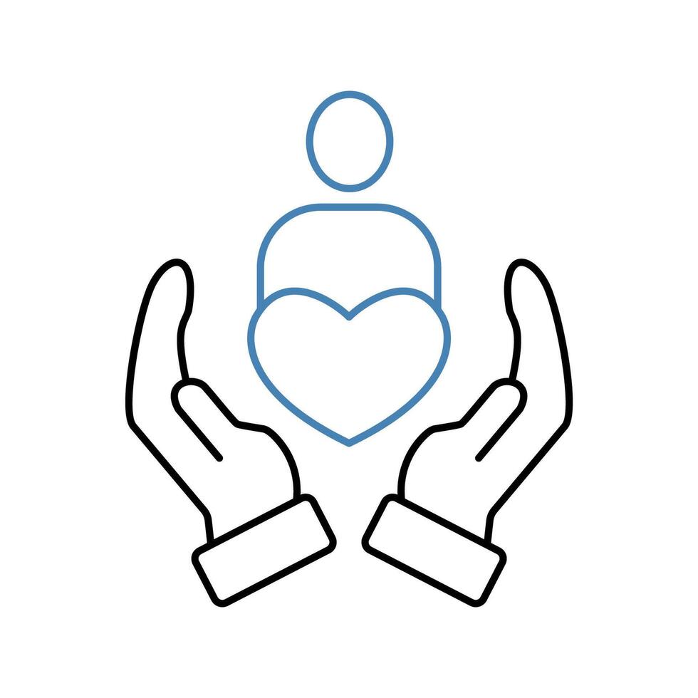 caring concept line icon. Simple element illustration.caring concept outline symbol design. vector