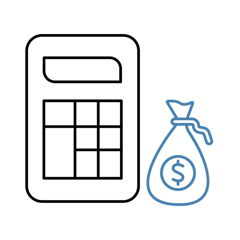 tax calculator concept line icon. Simple element illustration. tax calculator outline symbol design. vector
