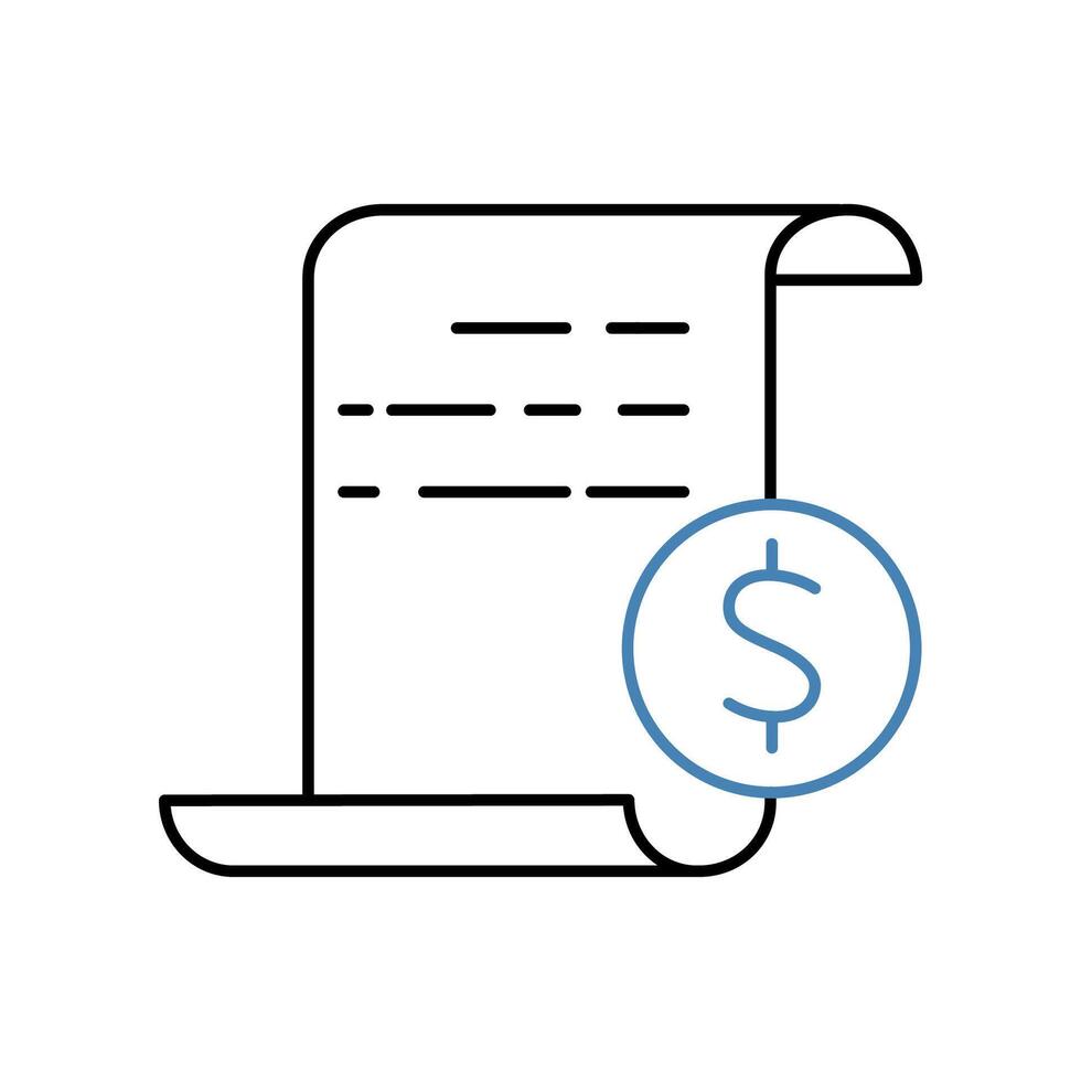 invoice concept line icon. Simple element illustration. invoice outline symbol design. vector