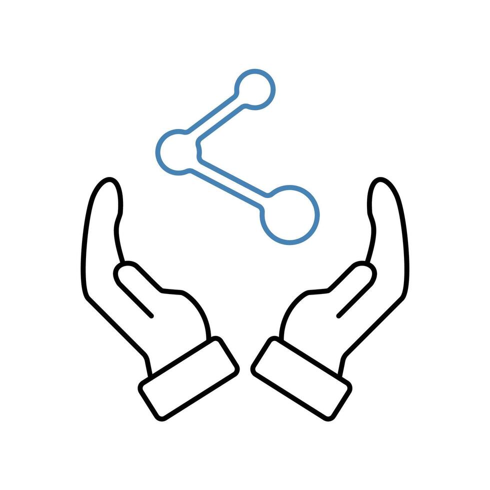 sharing concept line icon. Simple element illustration.sharing concept outline symbol design. vector