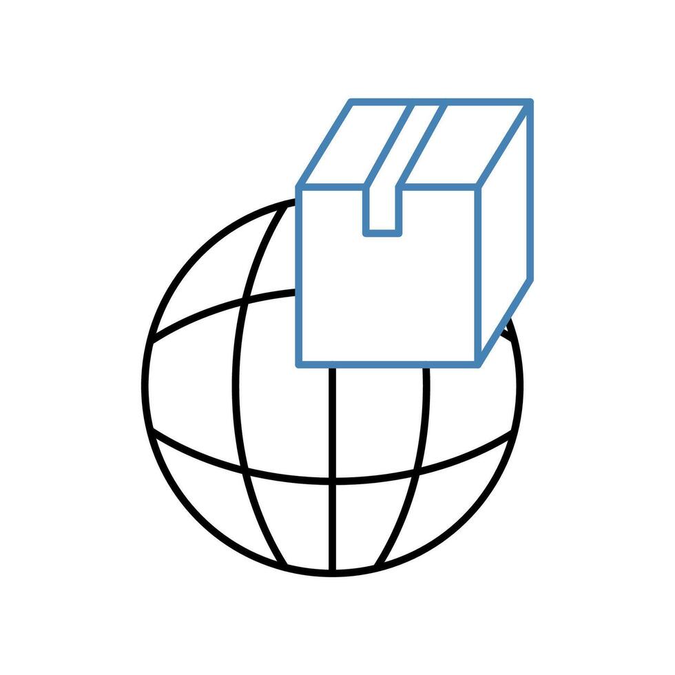 global logistics concept line icon. Simple element illustration. global logistics concept outline symbol design. vector