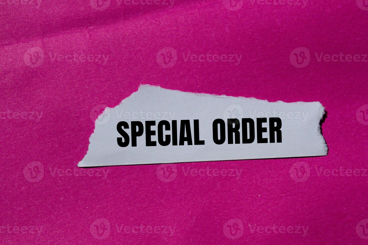 Special order sticker on pink background photo