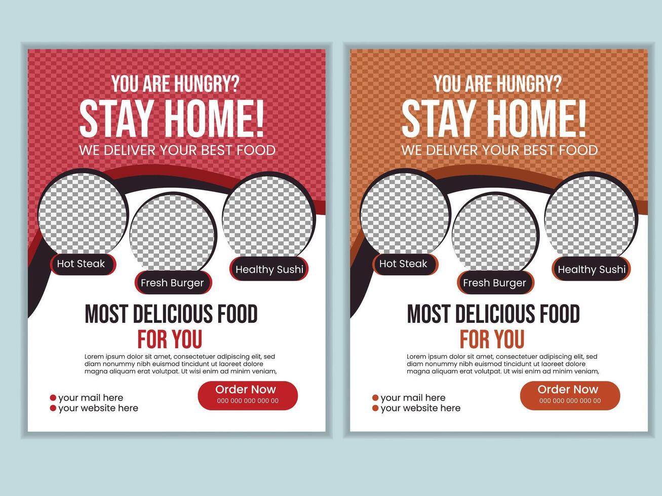 Food Flyer Design Template. vector
