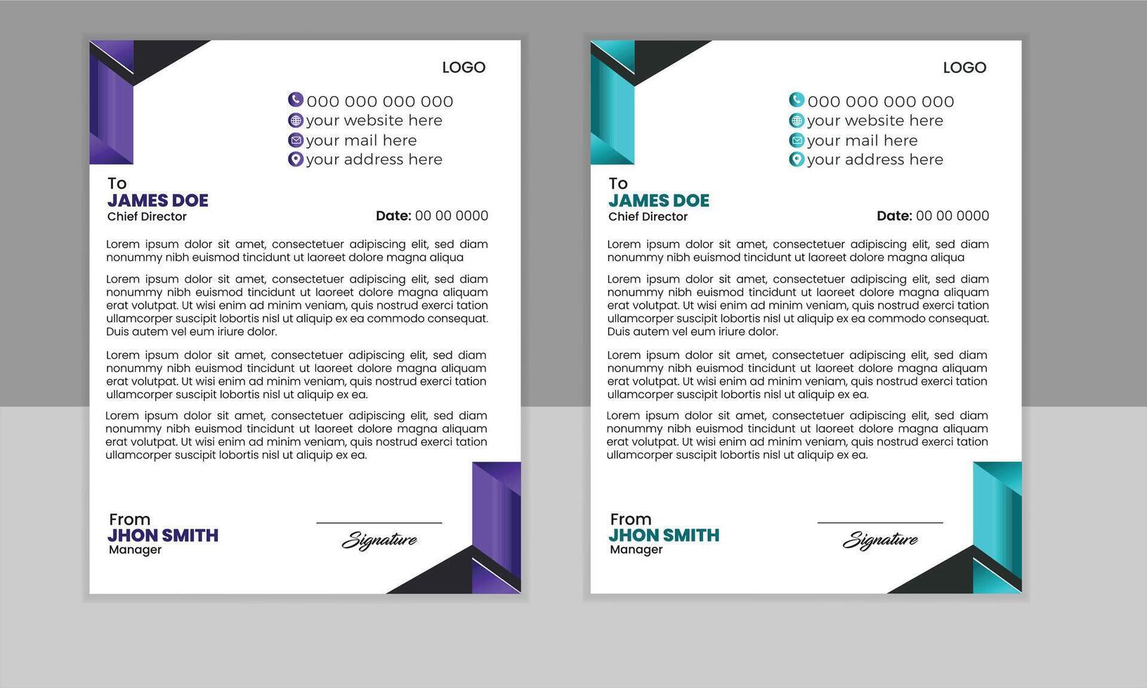 Modern Business Letterhead Design Template. vector
