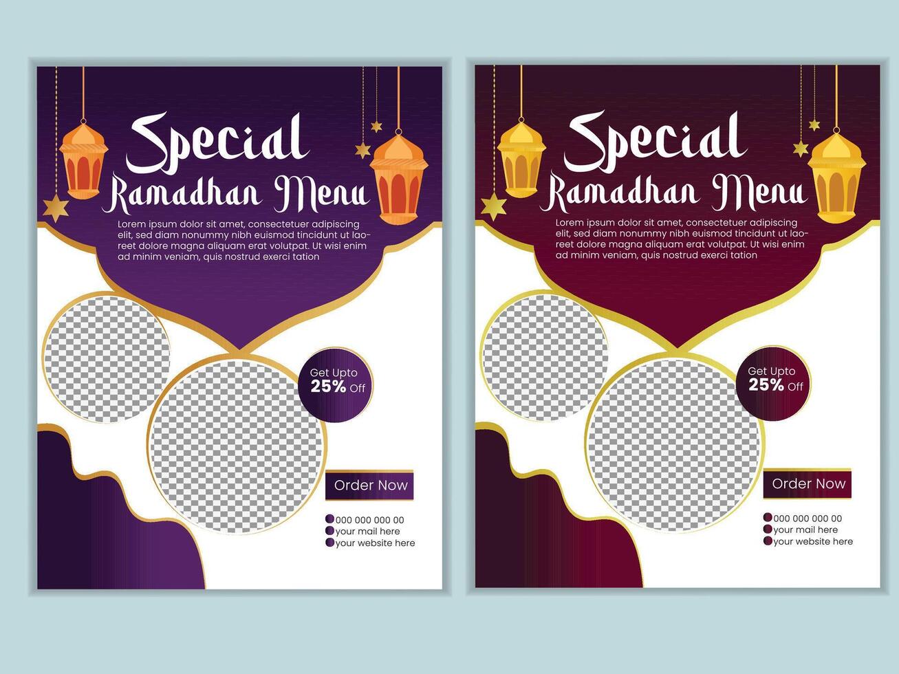 Ramadan Flyer Design Template. vector
