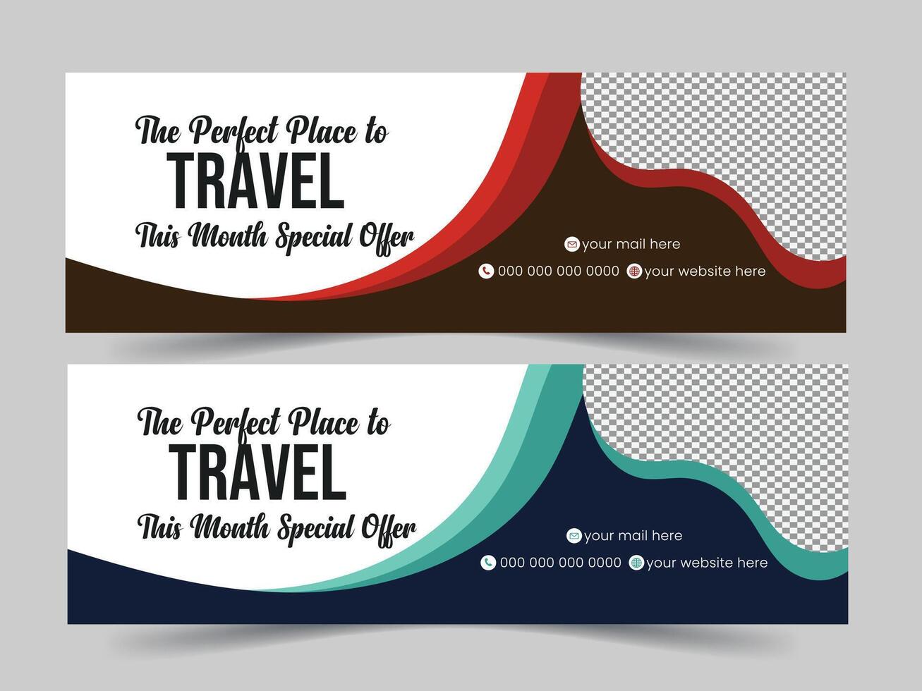 Email Signature design template or email footer and personal social media cover template design with creative layout and modern concept. vector