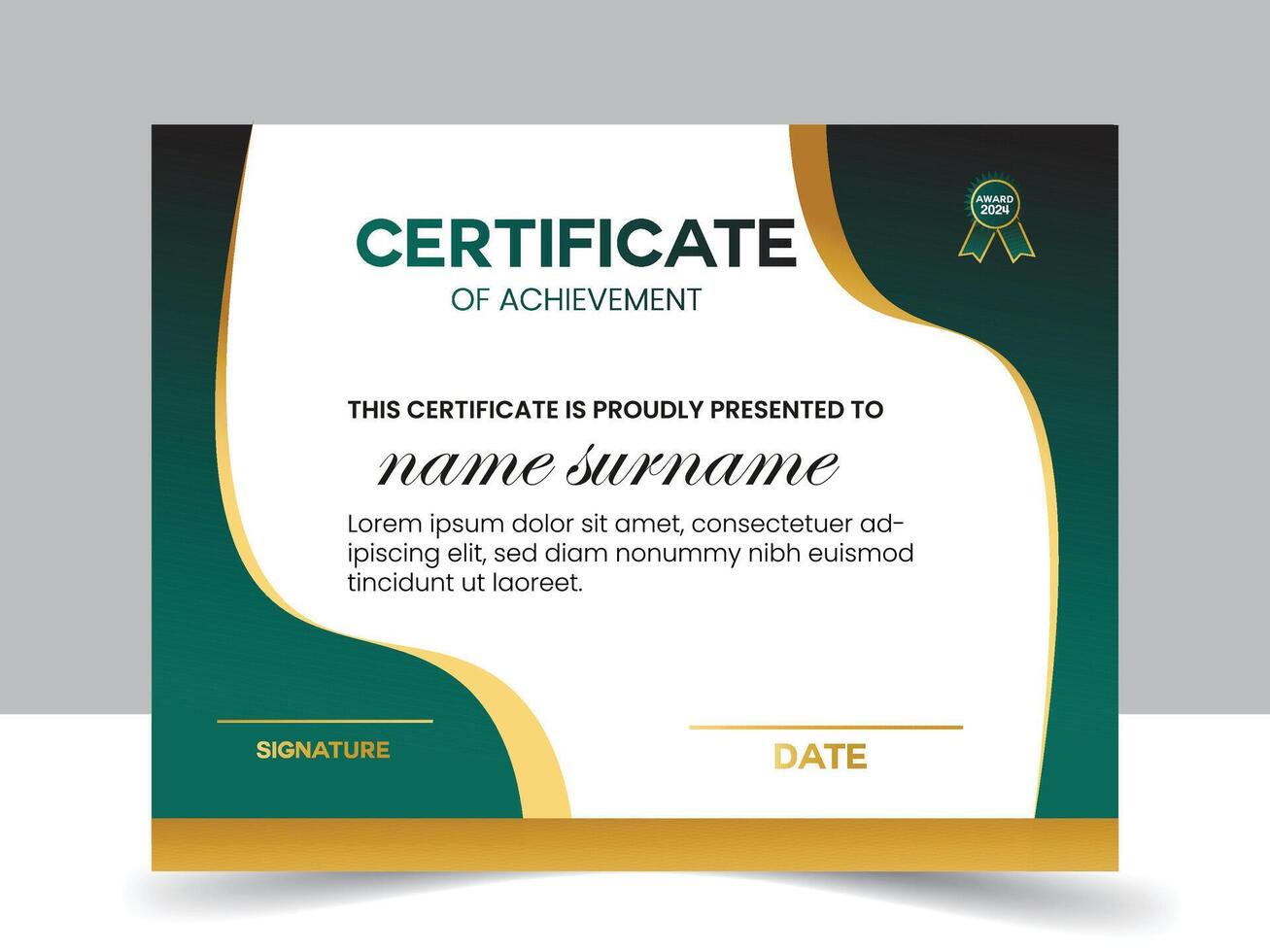 Modern Elegant Certificate Design Template. vector