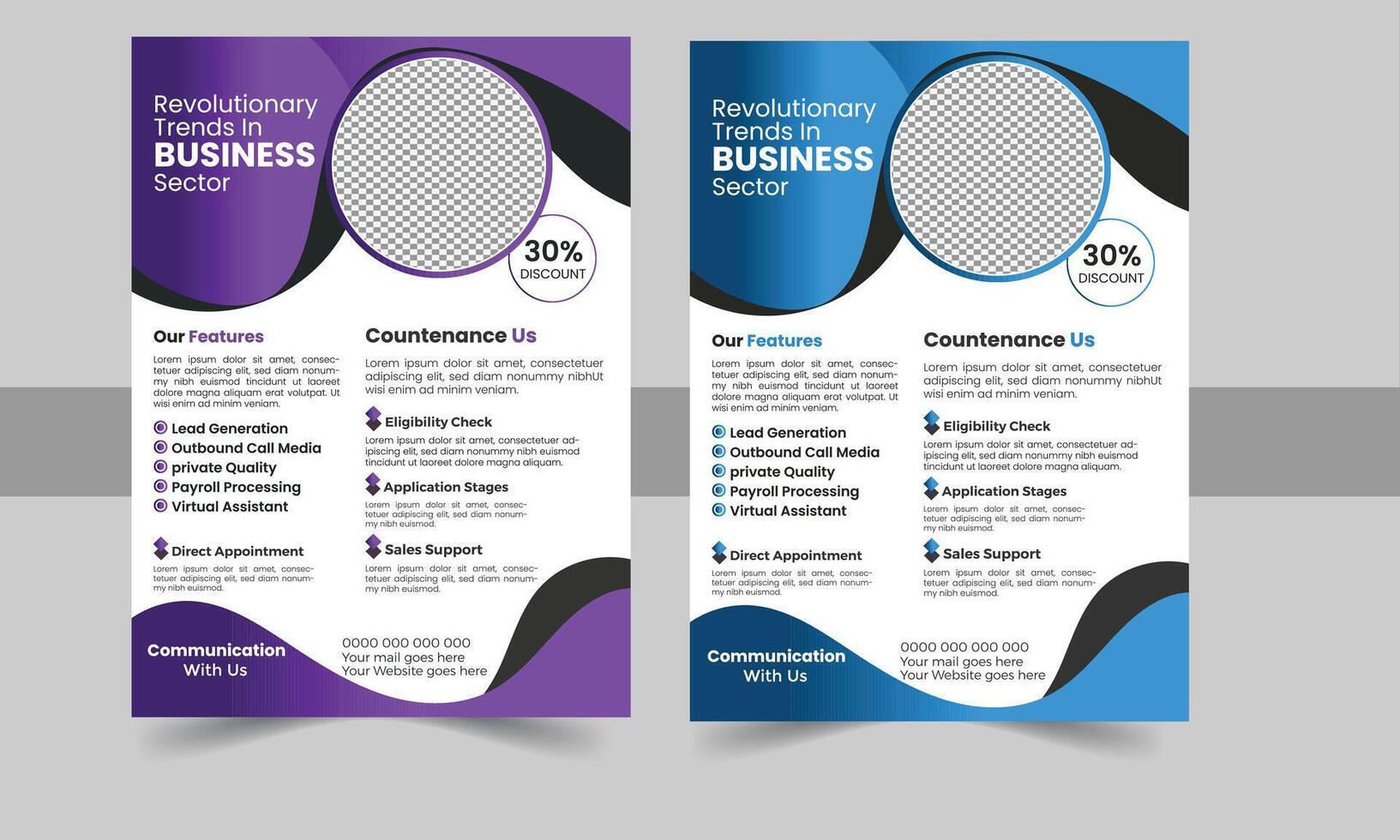Business Flyer Layout in Two Colors. vector