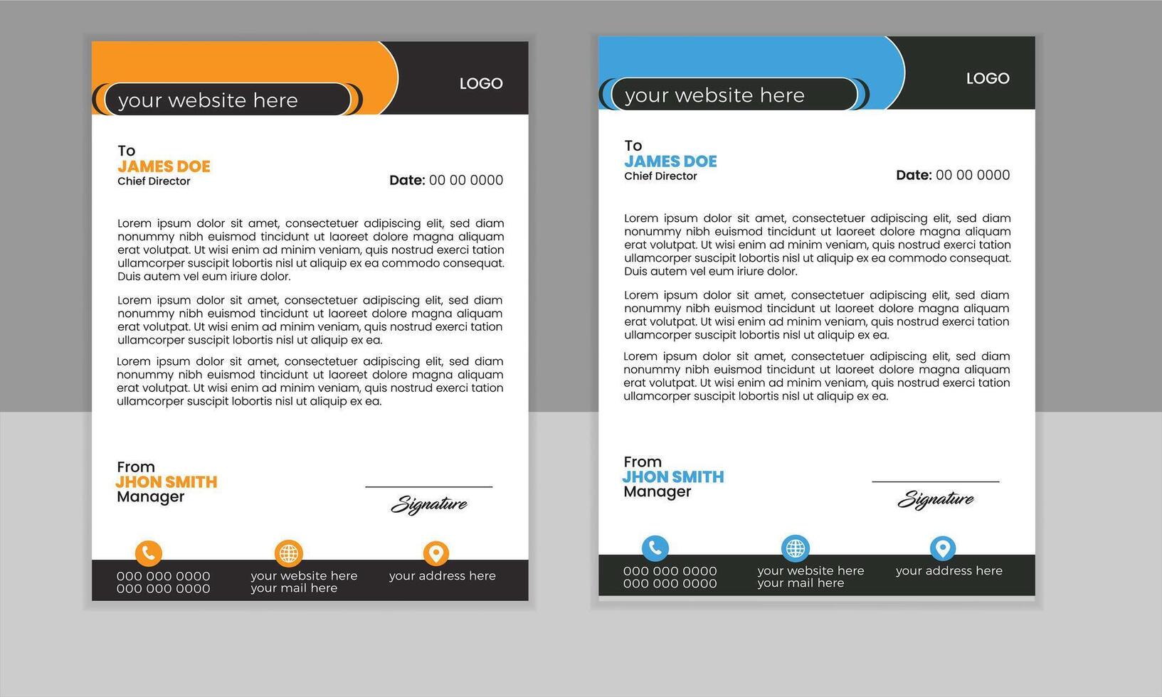 Abstract Letterhead Design Modern Business Letterhead Design Template. vector