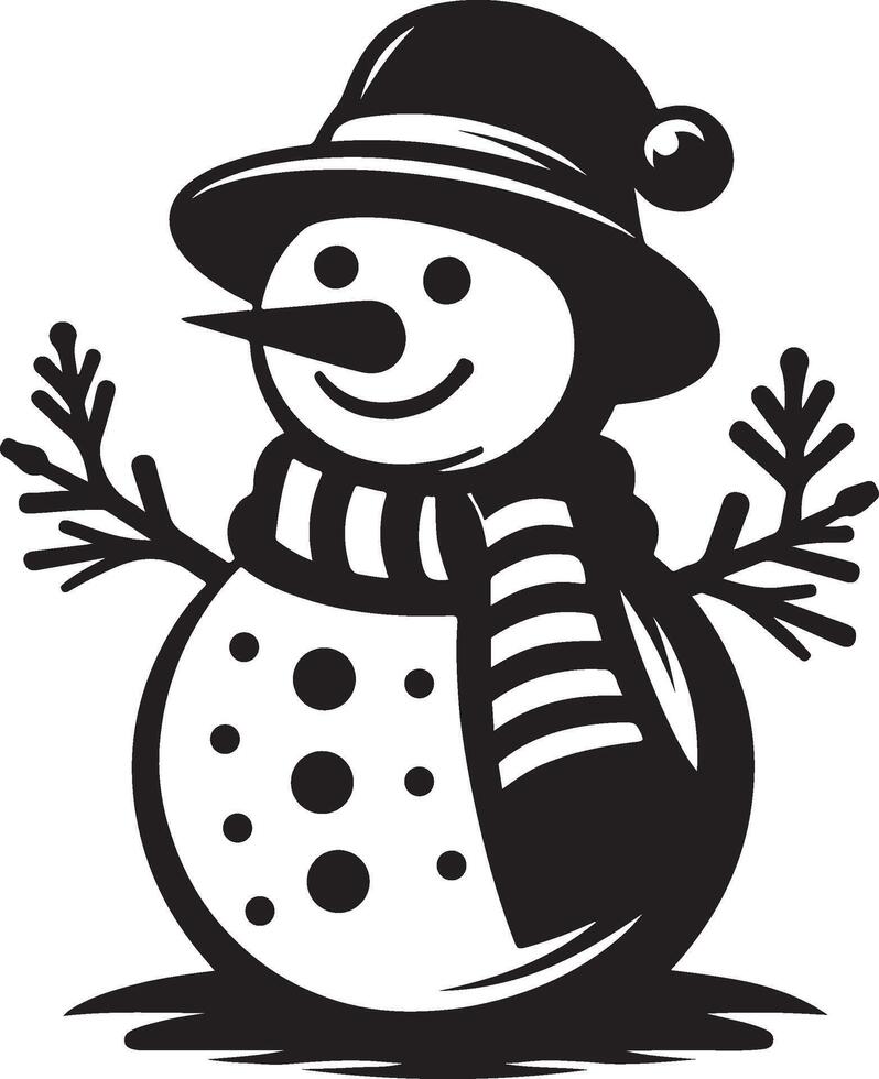 A Snowman silhouette on white background vector