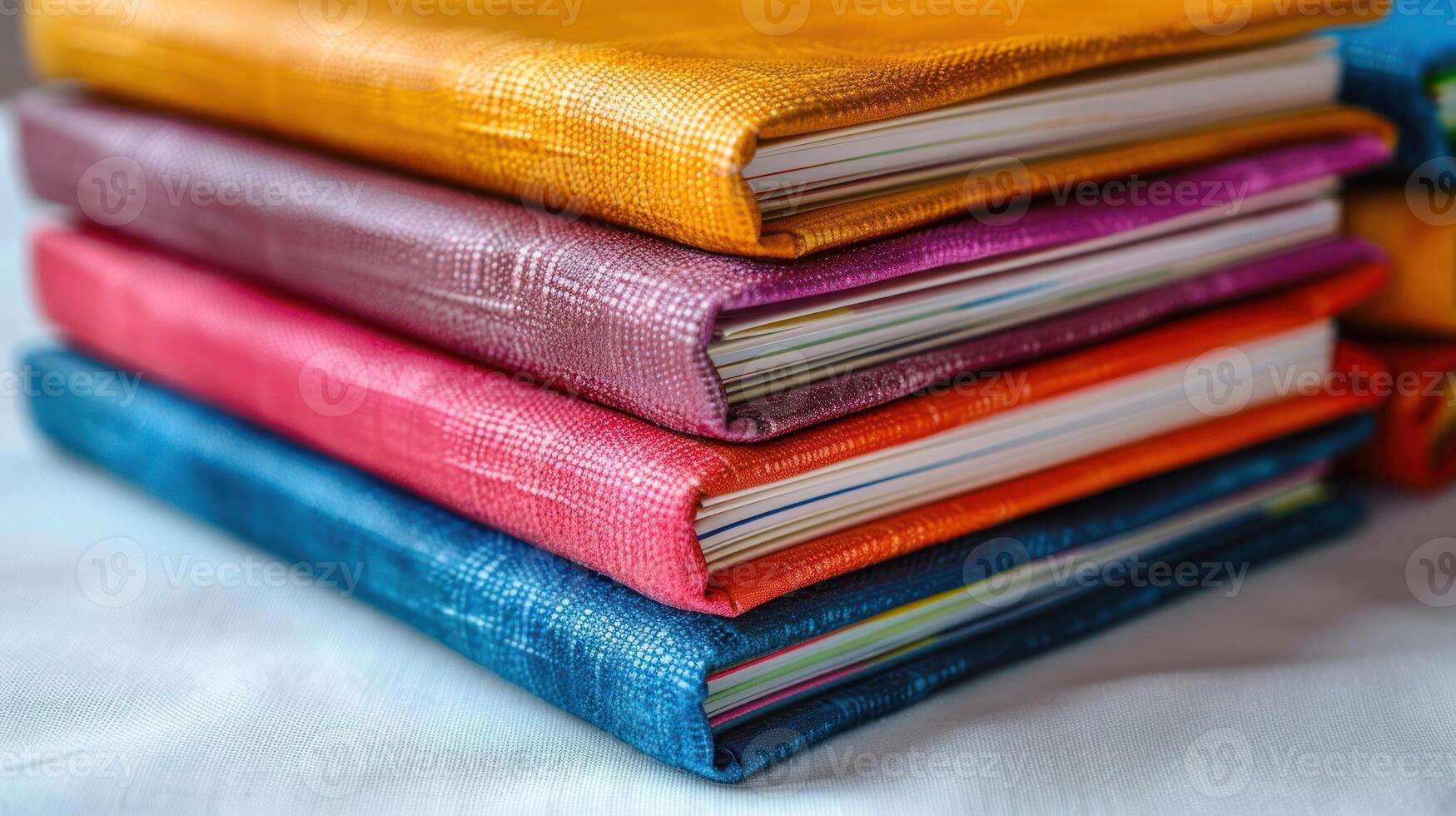 A stack of colorful books ready to be opened and read photo