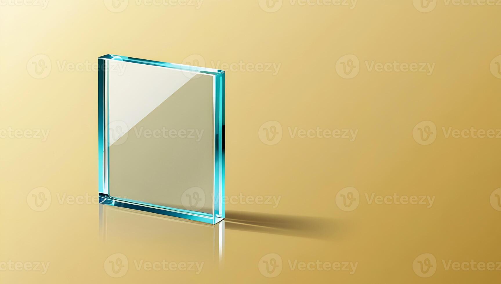 elegant aesthetic design, template with copy space area, glass isolated on clean background, blank advertising display photo