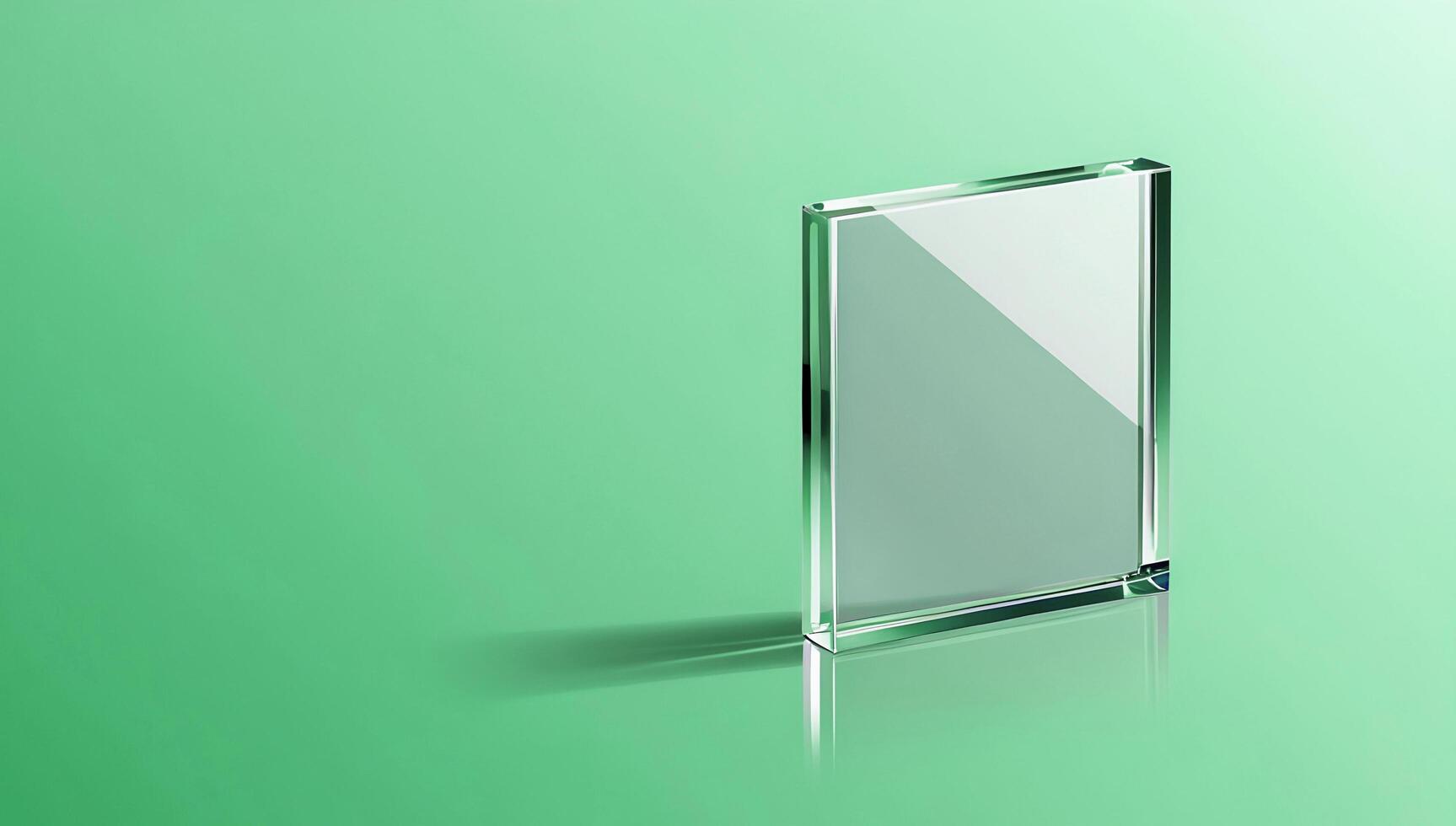 elegant aesthetic design, template with copy space area, glass isolated on clean background, blank advertising display photo